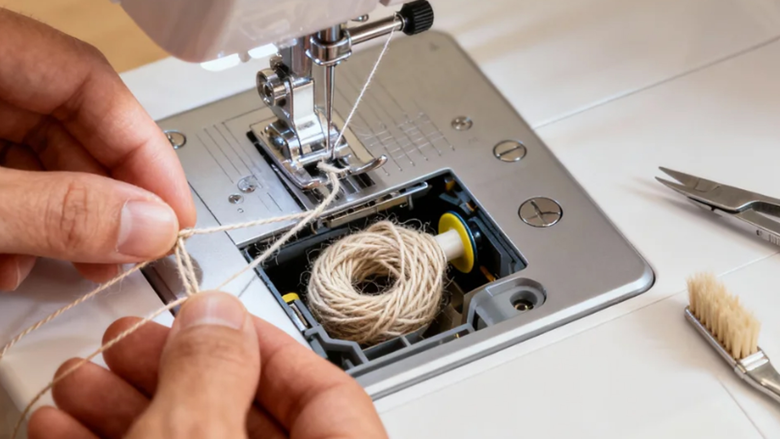 knots and tangles in sewing thread